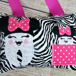 Mouse Inspired Personalized Tooth Fairy Pillow w/Front Pocket, Girl Tooth Fairy Pillow, Personalized Tooth Pillow