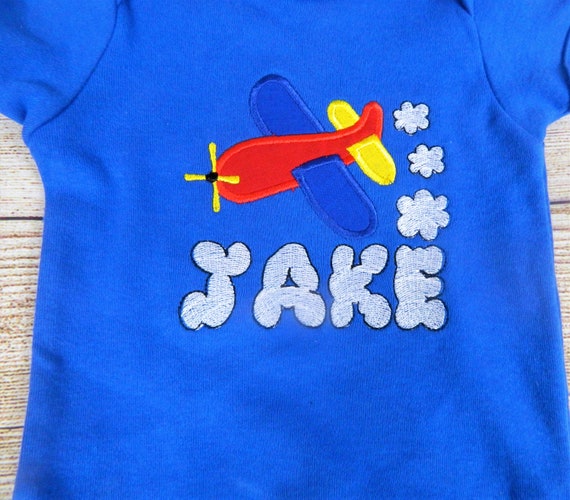 Boys Personalized Airplane Embroidery Shirt - Airplane Birthday Shirt, Airplane Party Outfit, Airplane Shirt, Kids Airplane Birthday Shirt