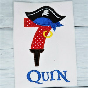 Pirate Birthday Shirt, Personalized Birthday Shirt, Pirate Shirt, Toddler Tee, Monogrammed Birthday Shirt, Numbers 1-9