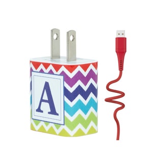Rainbow Phone Charger Set- Gift for Graduate- Gift for Friend- iPhone- Dual USB