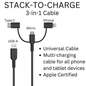 Father's Day Gift Gift for Him Camo iPhone Dual Charger Android Charger USB 6 FT Cable image 3