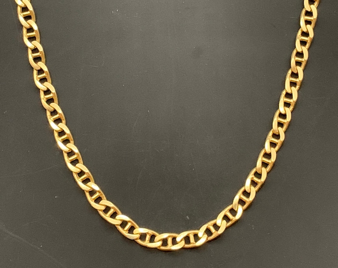 Solid 14k Gold Mariner Link Chain 20 Inches Etsy