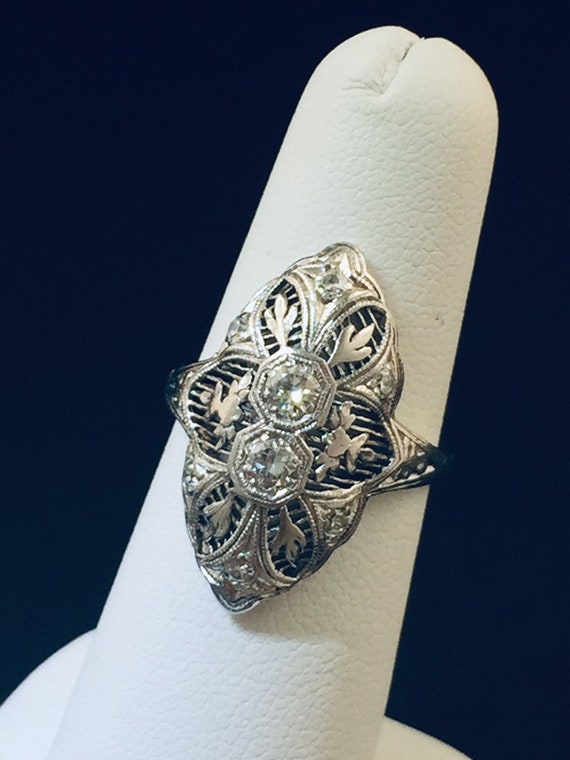 Belle Epoque Edwardian Art Deco 14 karat Diamond … - image 7