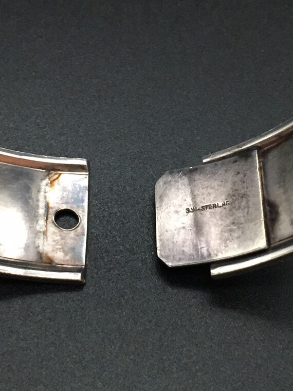 Victorian Engraved Sterling Silver Bangle Bracele… - image 5