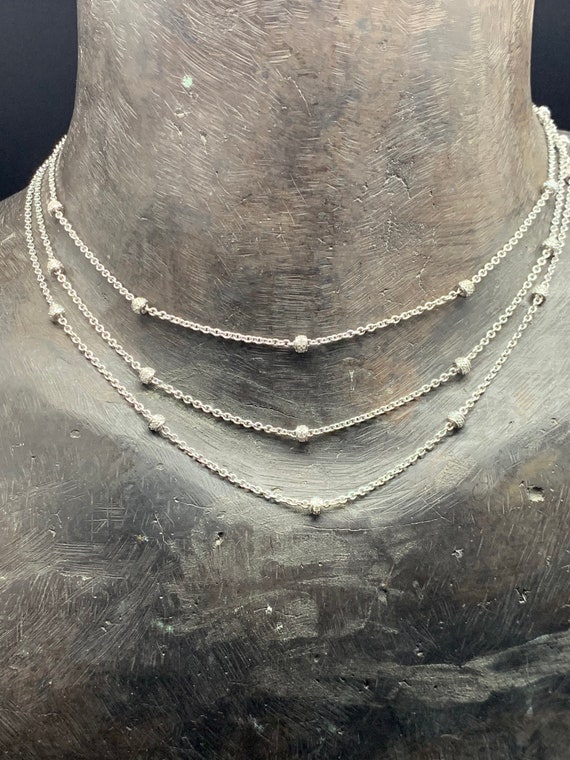 1/2 ct Diamond 14k White Gold By The Yard Triple Strand Necklace