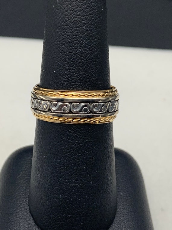 14k Wide Fancy Wedding Band