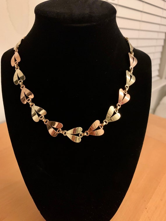 Antique Designer Tri Color 14k Choker Necklace | W