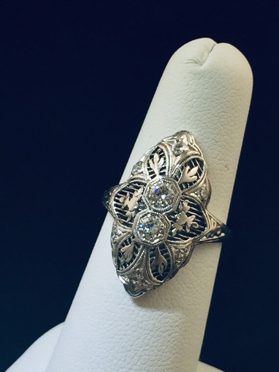 Belle Epoque Edwardian Art Deco 14 karat Diamond … - image 9