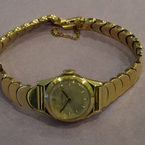 Vintage LeCoultre 14K Gold Ladies Watch - 1950s Retro Style