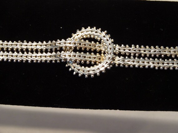sale Vintage Diamant Sterling Silver Lariat Bracelet - 1970s Double Chain
