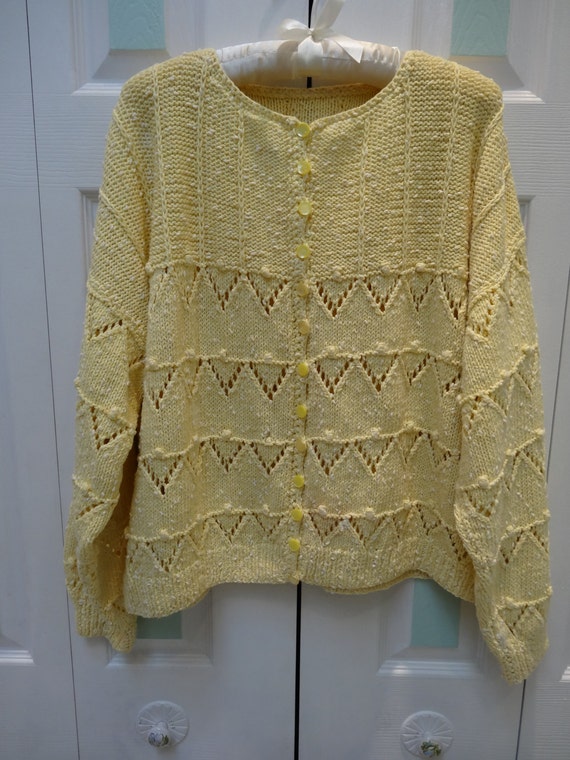 yellow cotton cardigan women's