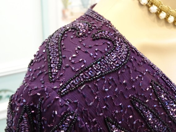 Sale..BEADED PURPLE GOWN, size 18 womens, formal … - image 10