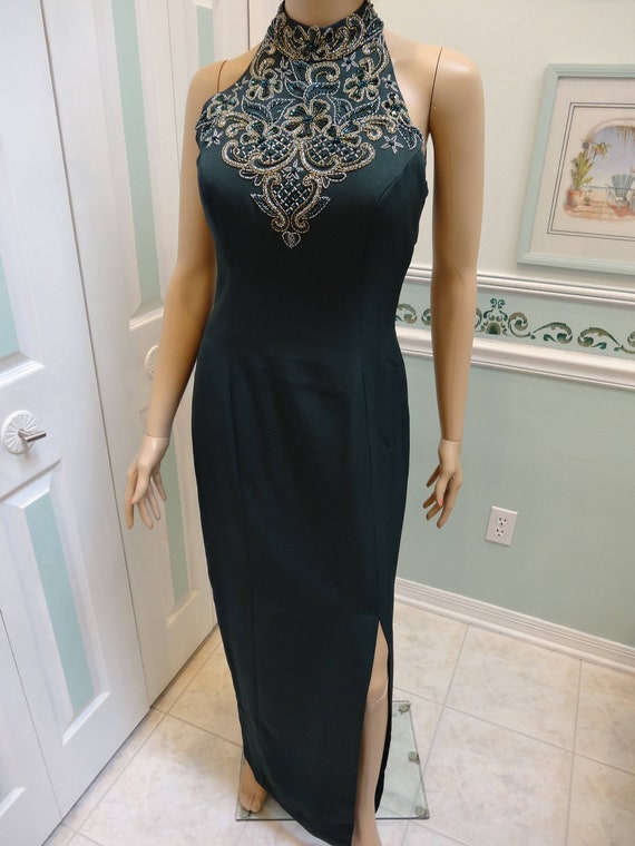 BEADED DESIGNER Evening Gown, Formal,  size 8, Al… - image 1