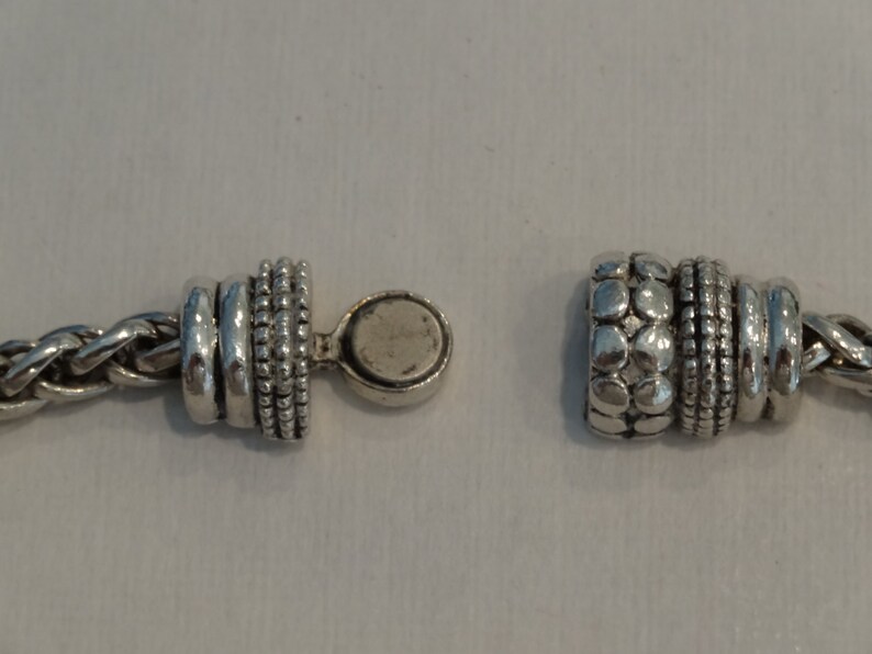 circa 1970 silver tone SILVER NECKLACE and EARRING set,Victorian style necklace and pierced earring set with Amethyst stone