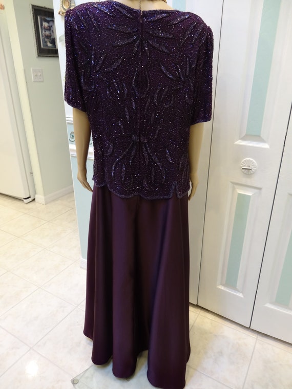 Sale..BEADED PURPLE GOWN, size 18 womens, formal … - image 3