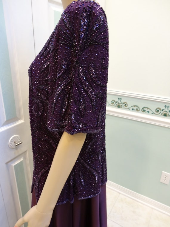 Sale..BEADED PURPLE GOWN, size 18 womens, formal … - image 5