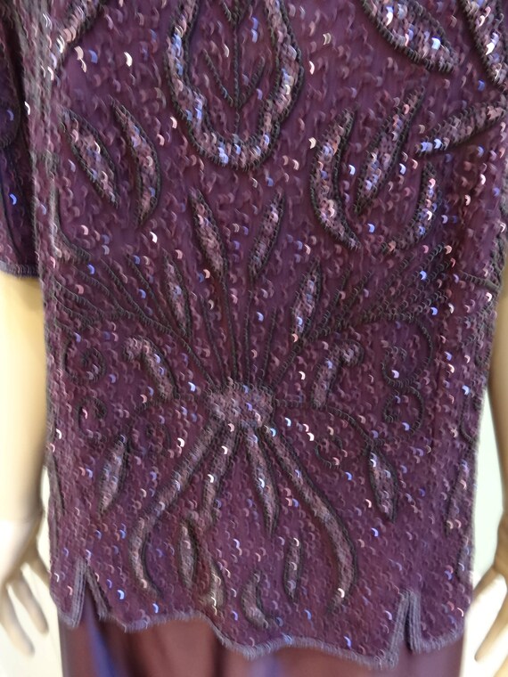 Sale..BEADED PURPLE GOWN, size 18 womens, formal … - image 7