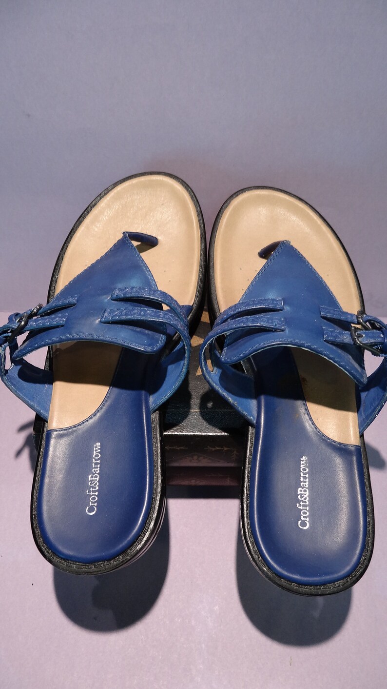 WOMEN'S THONG Sandals Royal Blue Size USA 9.5 Eur.43 Etsy UK
