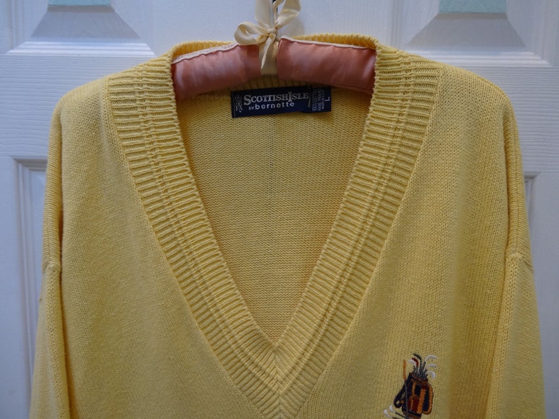 YELLOW GOLF SWEATER Sale Item All Cotton Unisex Size Etsy