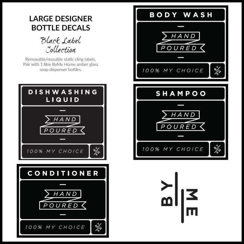 LABEL Black Label Collection Designer Bottle Decals Etsy
