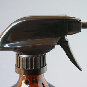 Amber glass spray bottles. DIY cleaning set with white designer re-usable label decals image 2
