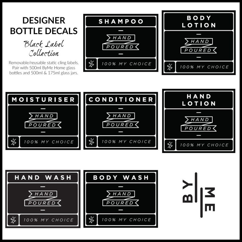LABEL Black Label Collection Designer Bottle Decals Etsy