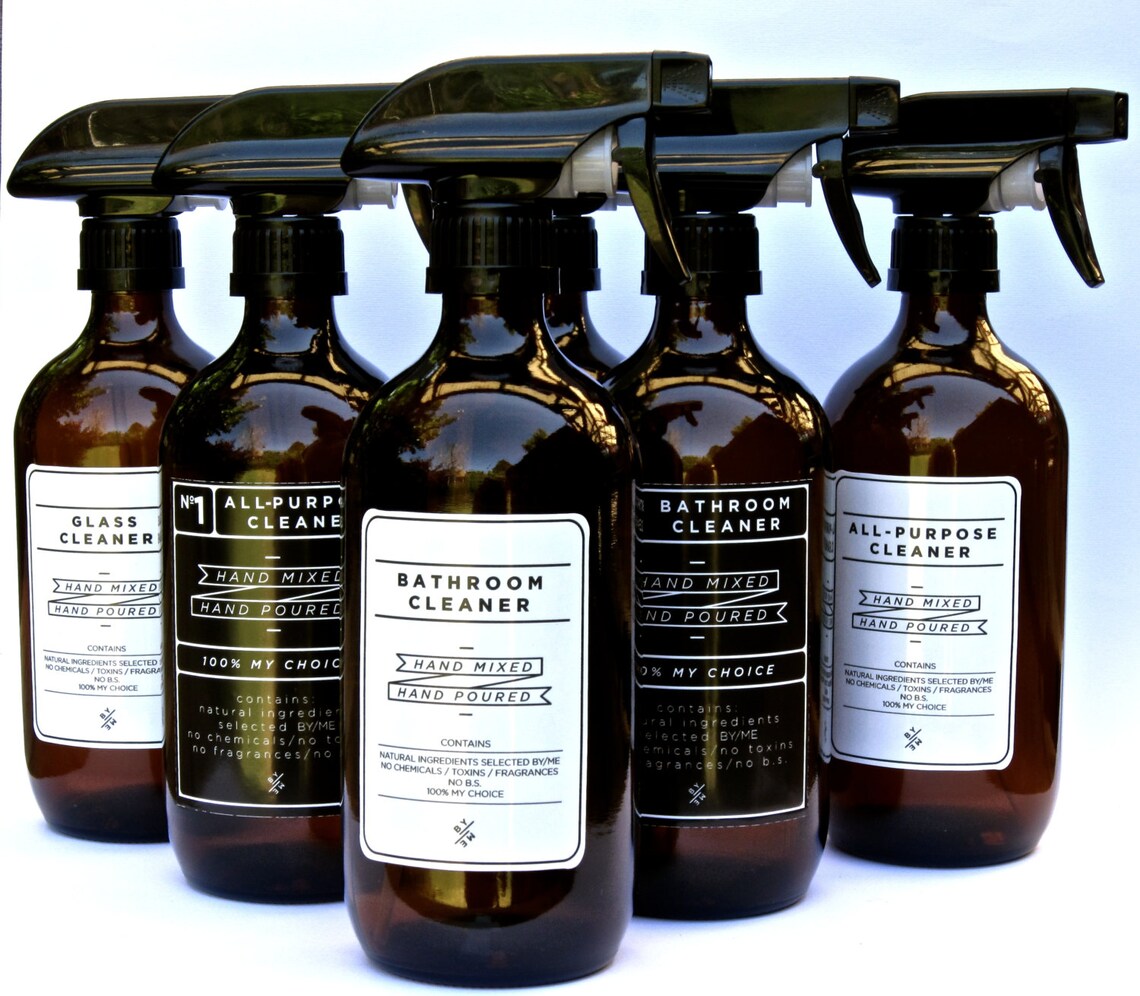 LABEL DIY Cleaning Decals / Labels Set Designer White Etsy