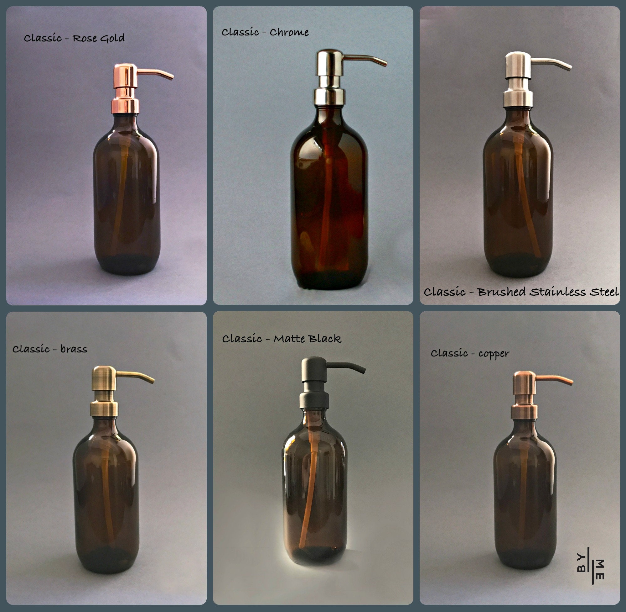 Amber Glass Bottle Soap Dispenser With Metal Pump and Designer Etsy