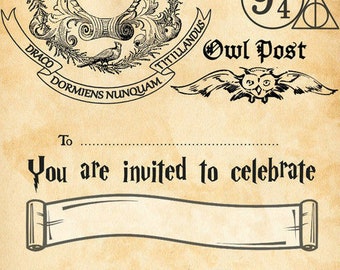 Hogwarts Invitation Etsy