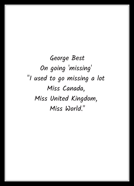 George Best Manchester United Legende Citation Art Print Etsy France