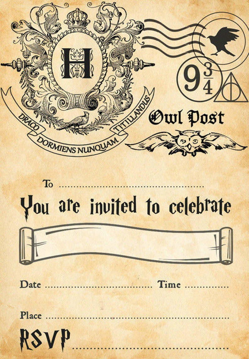 Harry Potter Hogwarts fiesta de cumplea os invitaciones Etsy