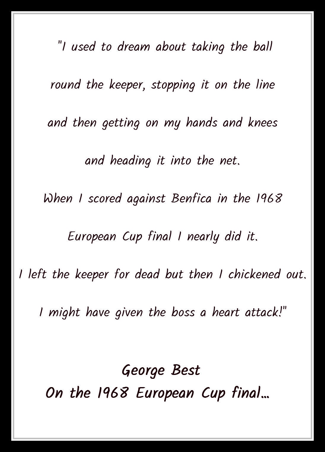 George Best Manchester United Legende Citation Art Print Etsy Canada