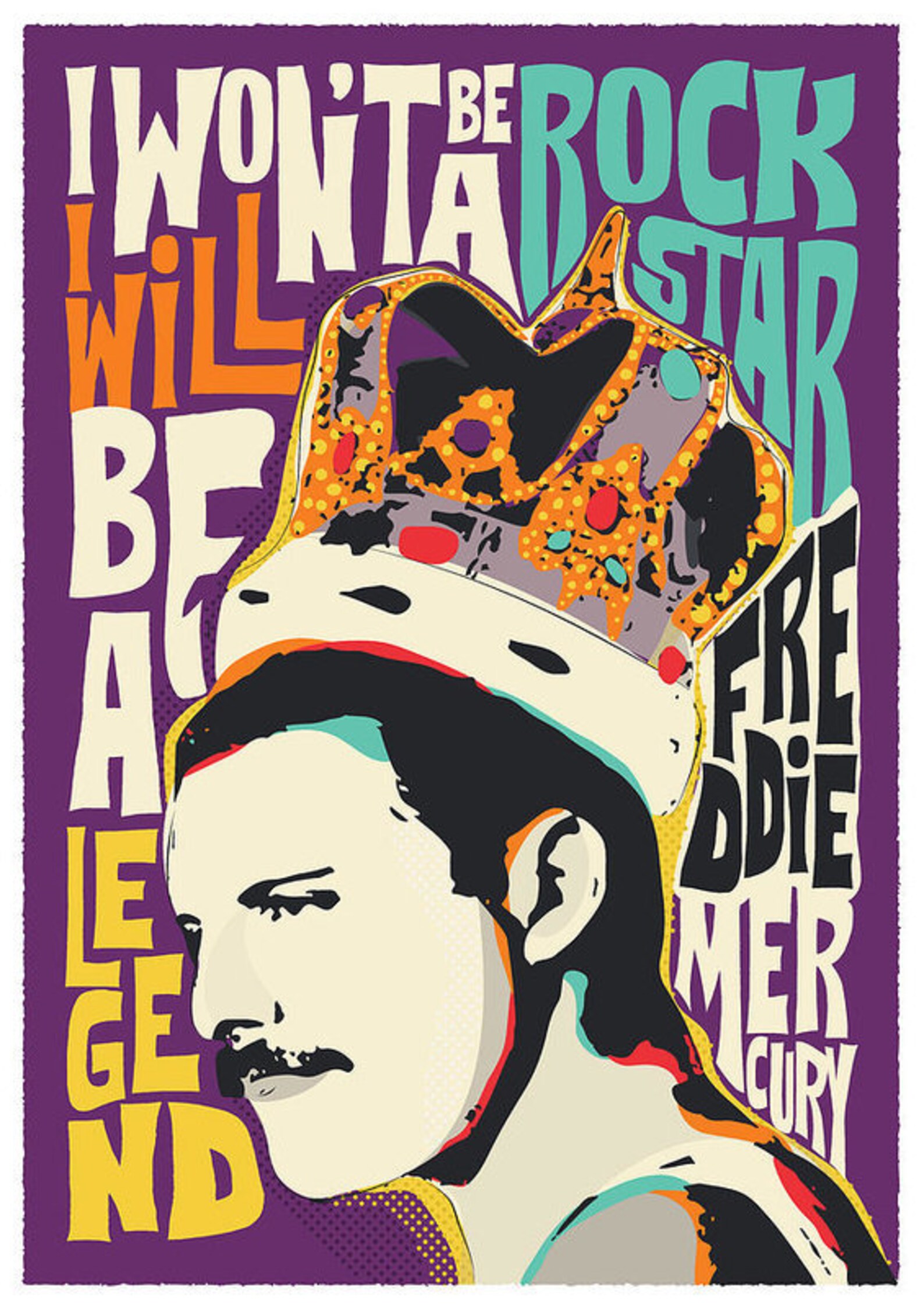 Freddie Mercury Queen Art Print Poster A4 Etsy