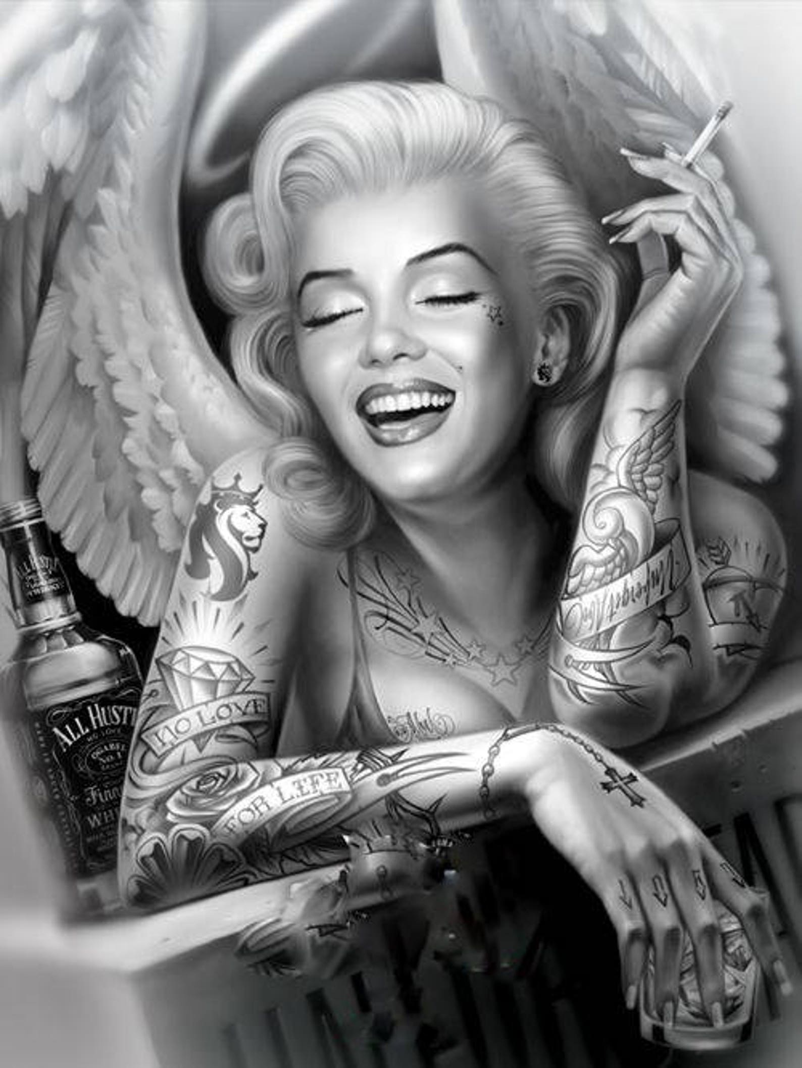  Marilyn Monroe Tattoo Art Poster Print A4 Etsy