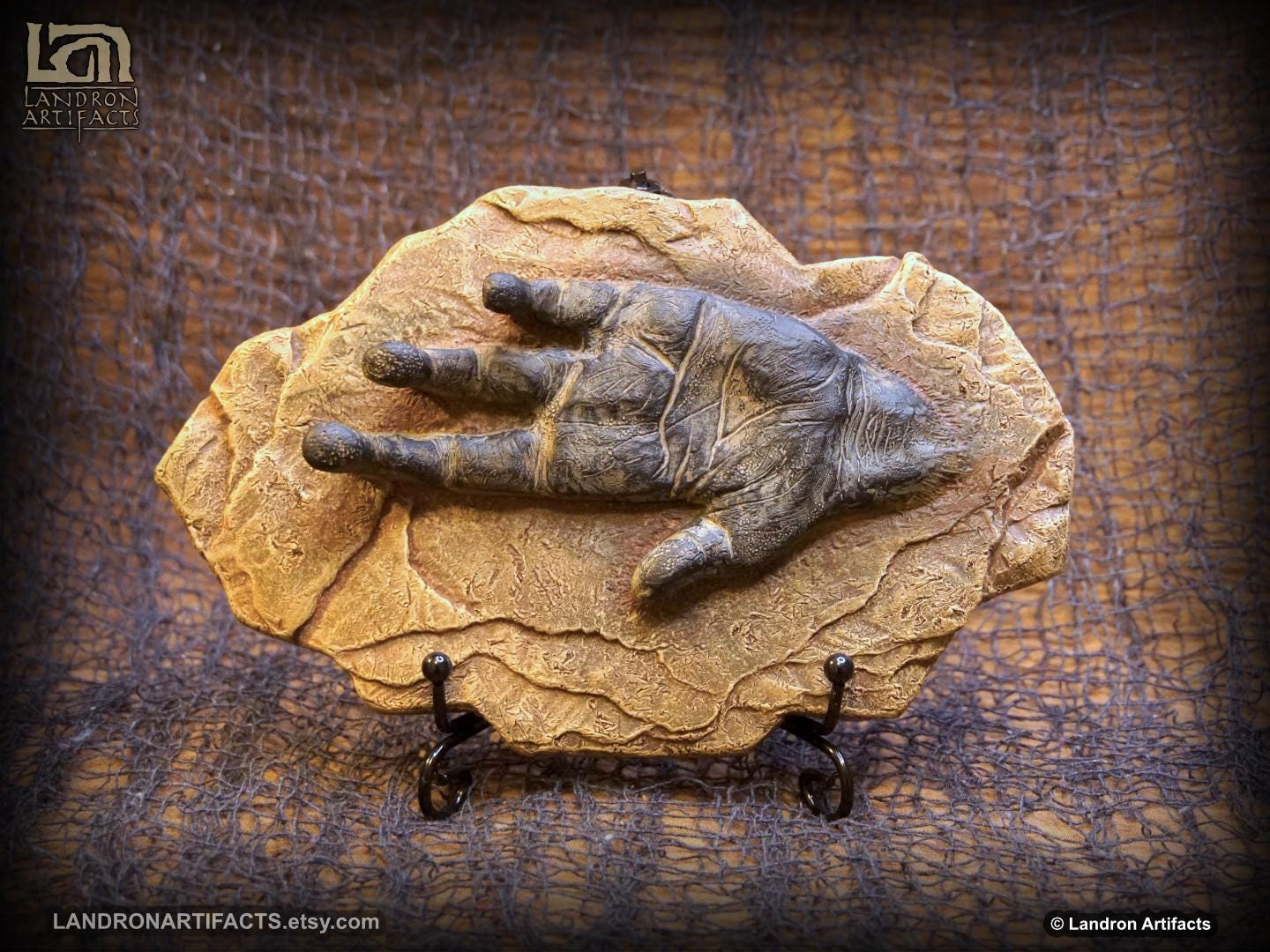 Grey Alien Hand Fossil Replica With Stand - UFO Gift Area 51