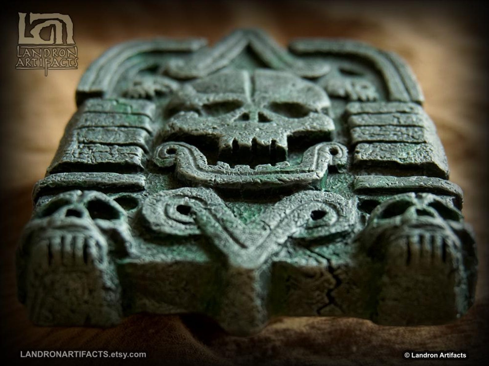 Indiana Jones Inspired Tablet Wall Relief With Stand - Skulls - Mossy ...