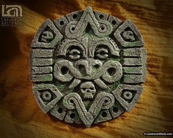 Indiana Jones Inspired Tablet Wall Relief - Fangs - Maya Aztec Prop Themed Decor