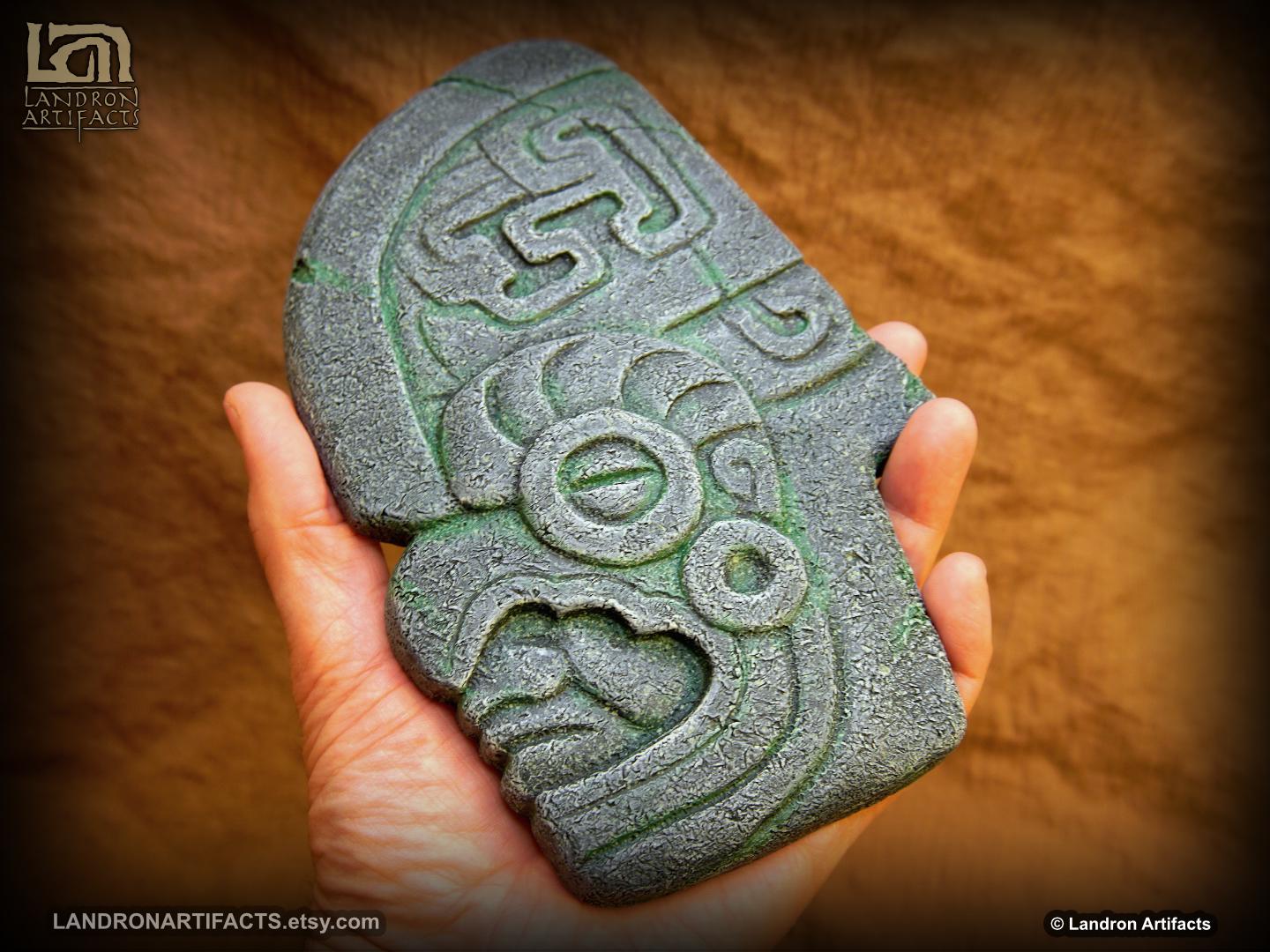 Macaw Totonac Hacha Wall Relief Tablet Mossy Stone Color Indiana Jones ...