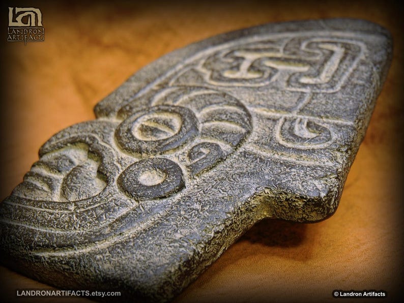 Macaw Totonac Hacha Wall Relief Tablet - Chiseled Onyx Color - Indiana ...