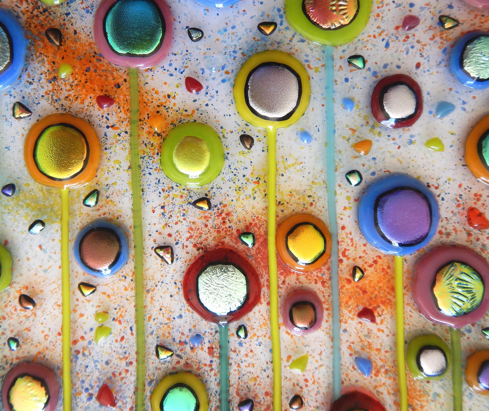 UNIQUE Fused Glass 'In the Garden' Picture Etsy