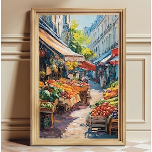 Farmers Market Fruit Print: Cottagecore Kitchen Art (Digital Download