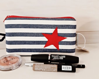 Cosmetic bag, makeup, make-up bag, small bag, cotton, wipeable, small bag