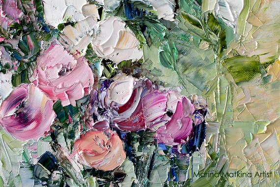 Fleurs Blanches Empâtement Art Tableau Peinture Moderne Original Fleurs Abstraites Mur Pivoine De Toile Dart Peinture Salon Floral Dine
