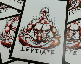 Levitate meditation art print by Aquemini Arts