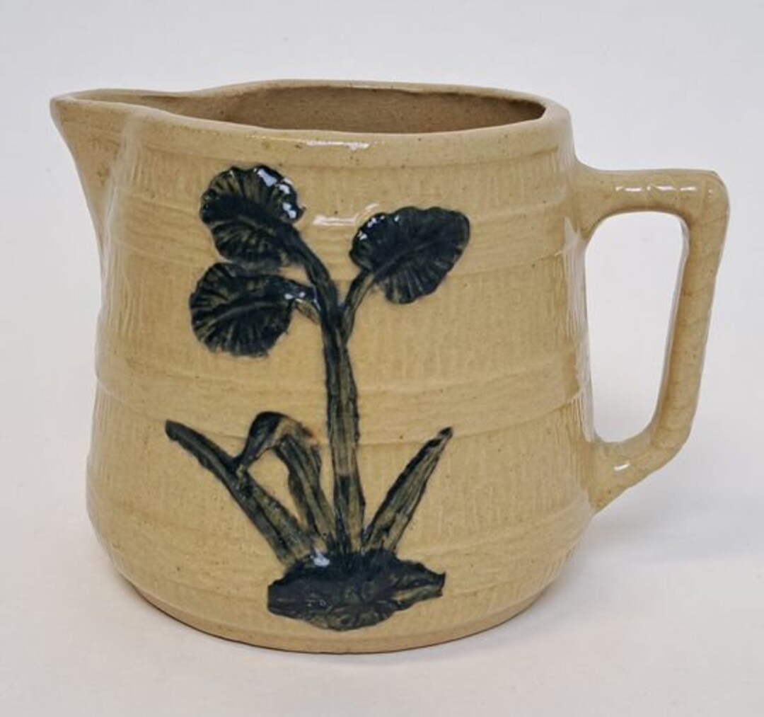 Vintage 1930's Yellow Ware Stoneware Pitcher Embossed With Barrel ...