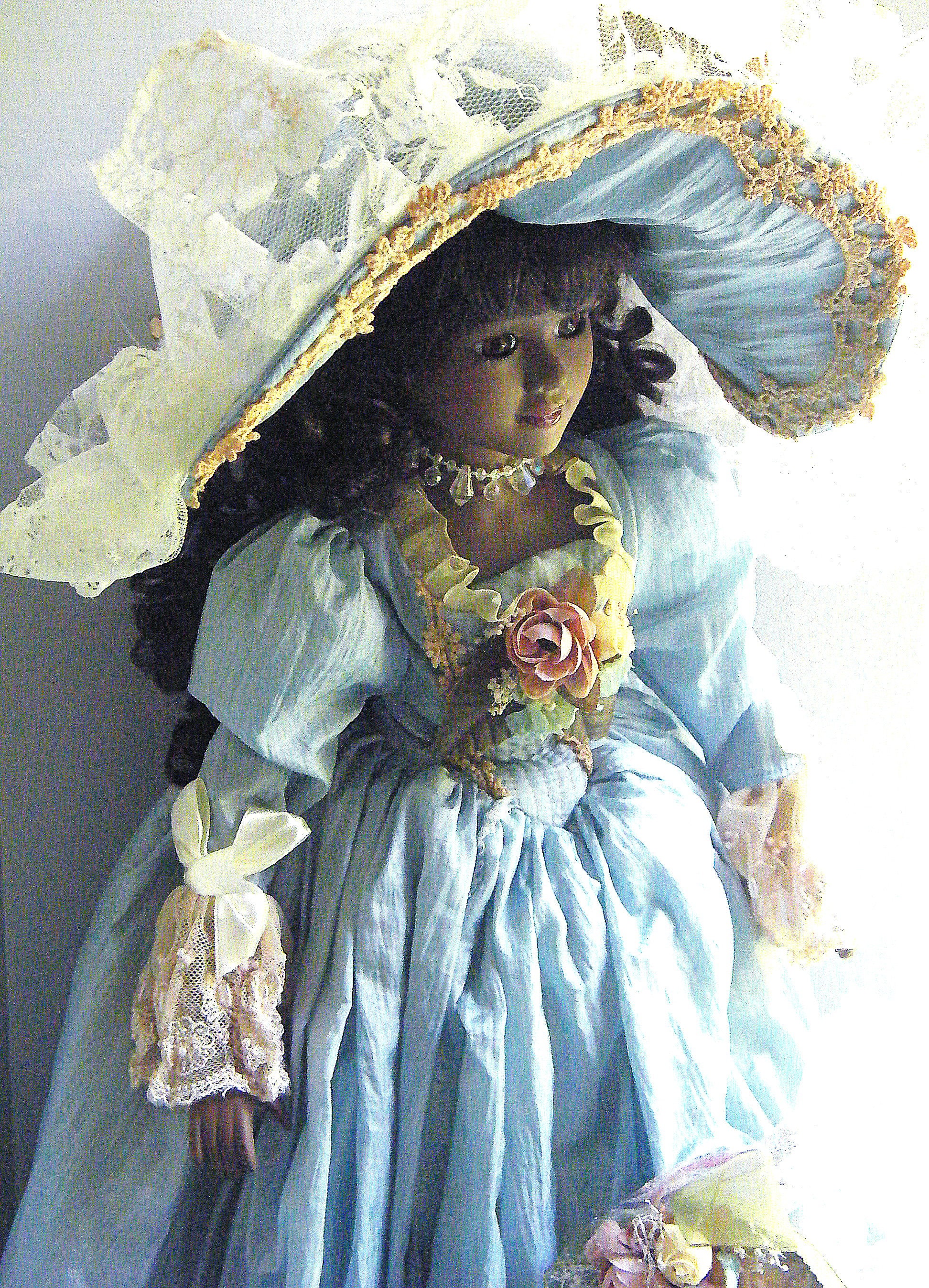 Buy Soft Expressions Porcelain Bisque Doll Country Girl Blue Dress Online  in India 