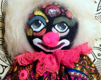 Clown doll Collectible doll Circus clown Shelf Clown Lladro style Home decoration Vintage Porcelain Clown Shelf accessory