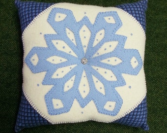 Wool Applique Snowflake Candle Mat Pattern White Oak Ridge Designs - Etsy