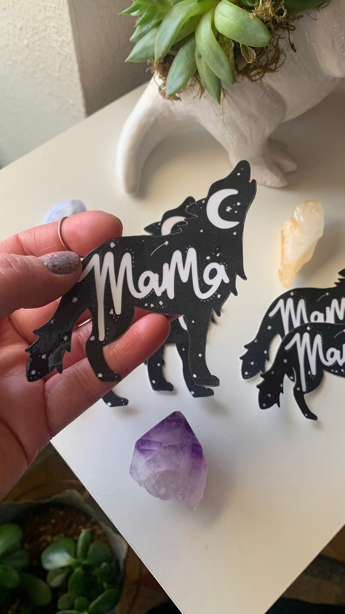 Mama Wolf Waterproof Vinyl Sticker Etsy