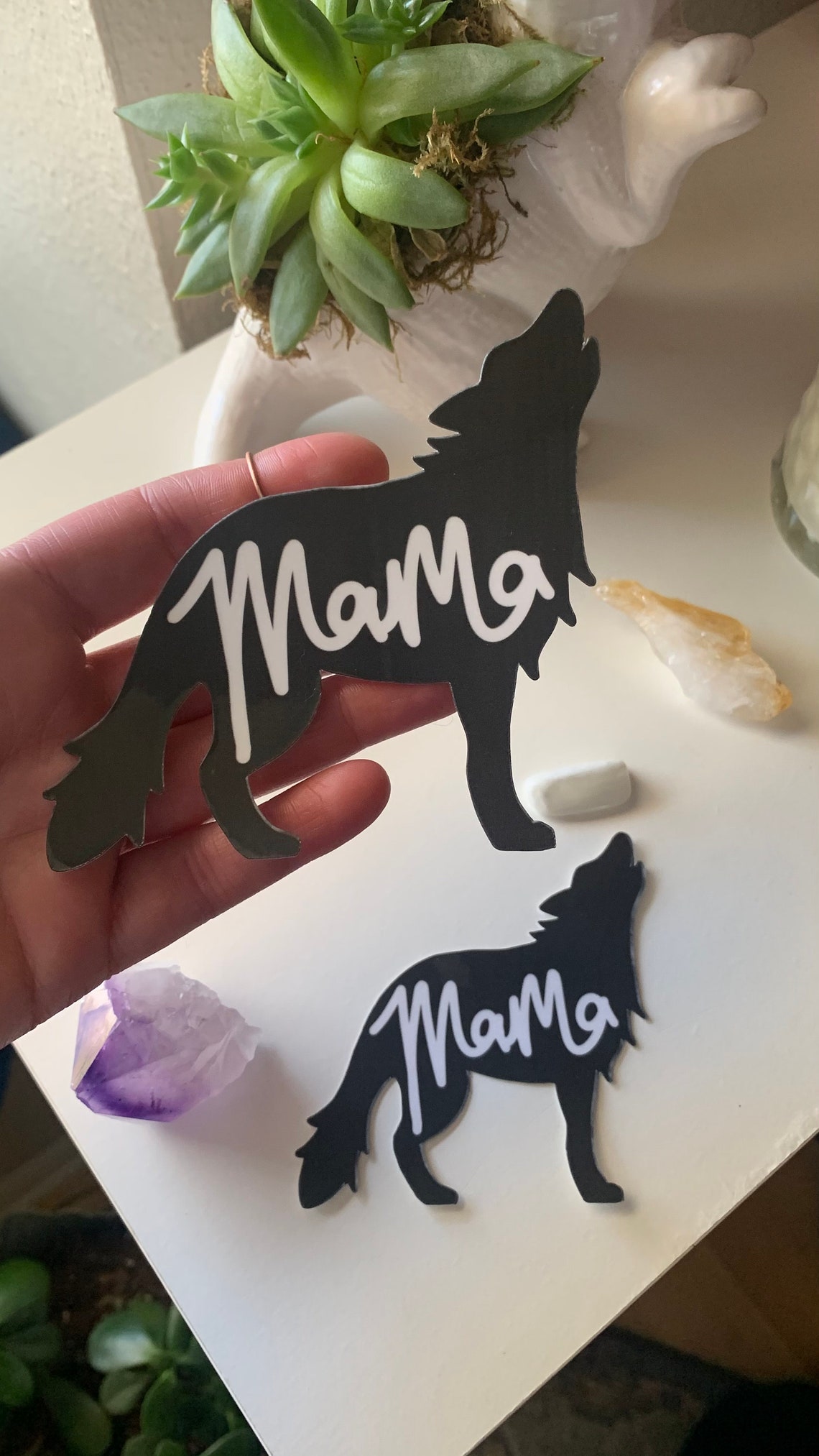 Mama Wolf Waterproof Vinyl Sticker Etsy